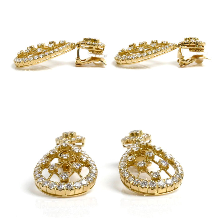 K18YG Yellow Gold Diamond Earrings