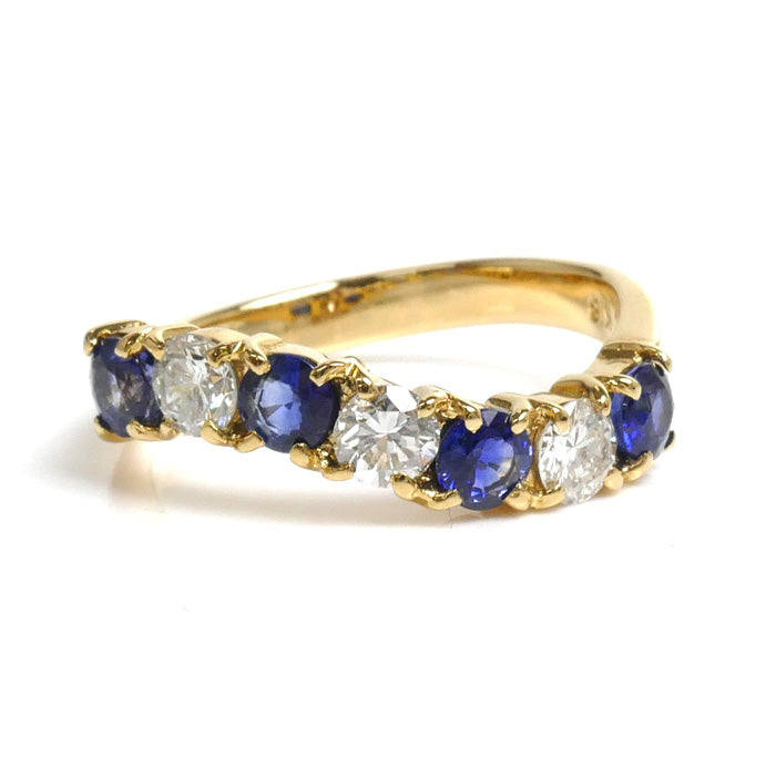 K18YG Yellow Gold Sapphire Diamond Ring