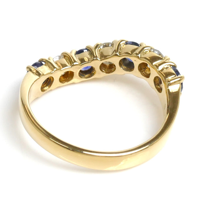 K18YG Yellow Gold Sapphire Diamond Ring