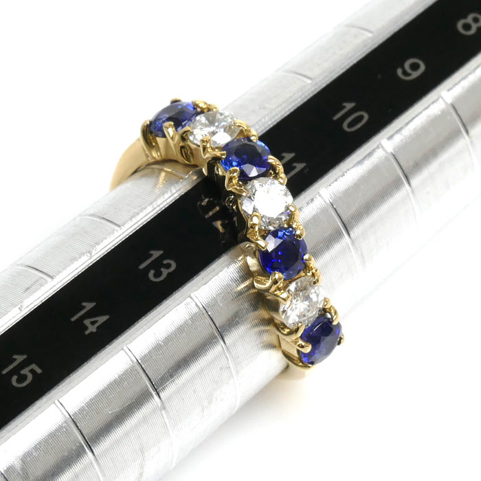 K18YG Yellow Gold Sapphire Diamond Ring