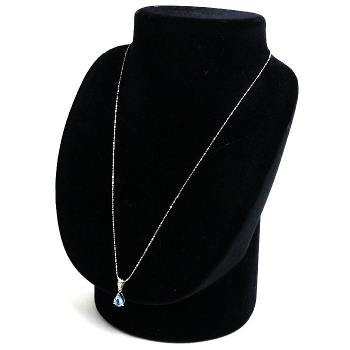 K18WG White Gold Aquamarine Diamond Necklace