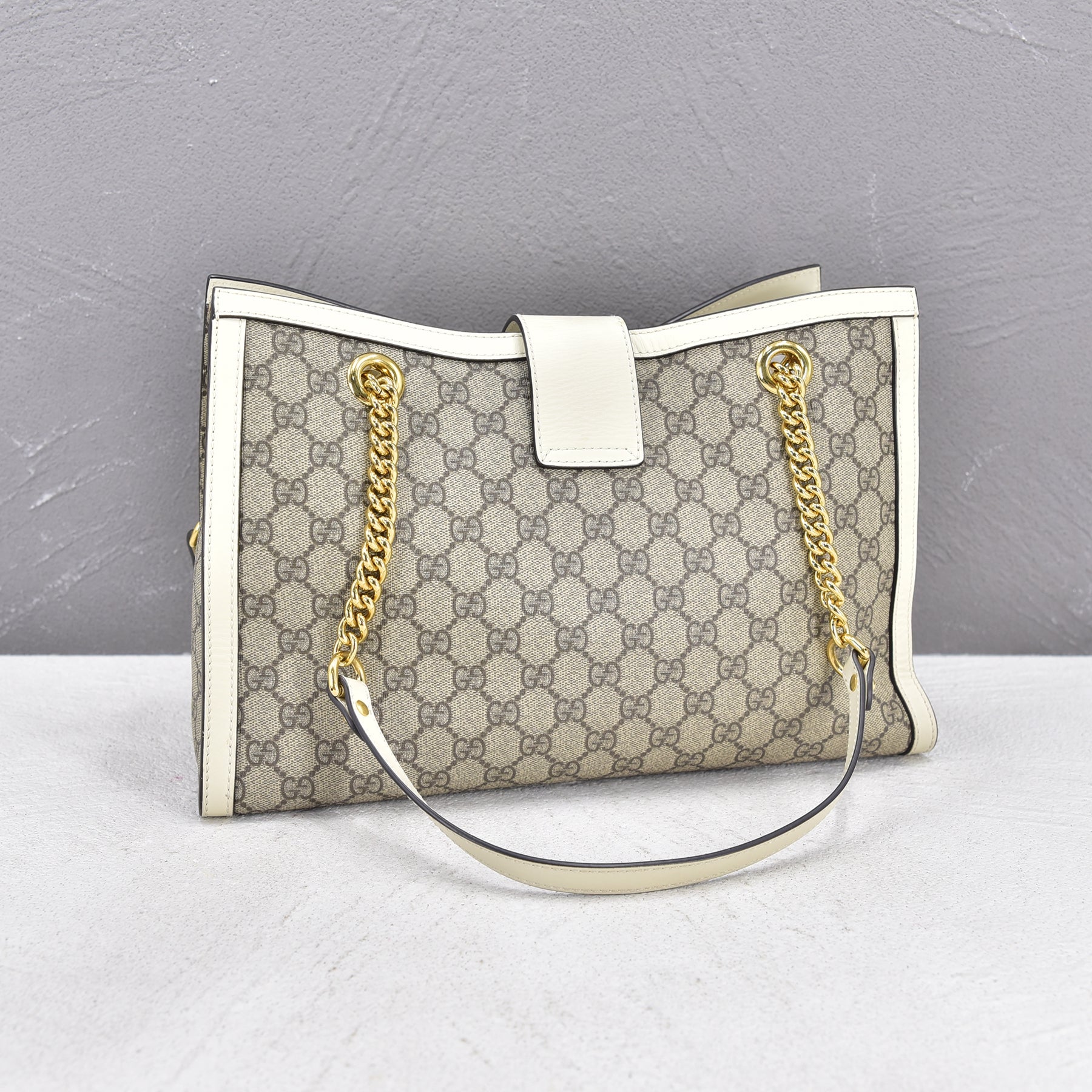 White Gucci Padlock Shoulder Bag (Medium)