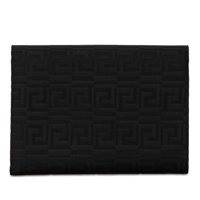 Versace Vintage Medusa Gurkha Bifold Wallet Canvas Leather Black in Great Condition