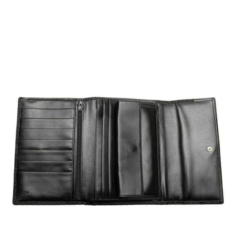 Versace Vintage Medusa Gurkha Bifold Wallet Canvas Leather Black in Great Condition