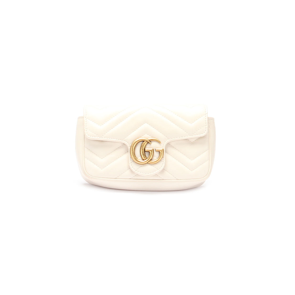 Gucci Super Mini GG Marmont Matelasse Crossbody 467433 White