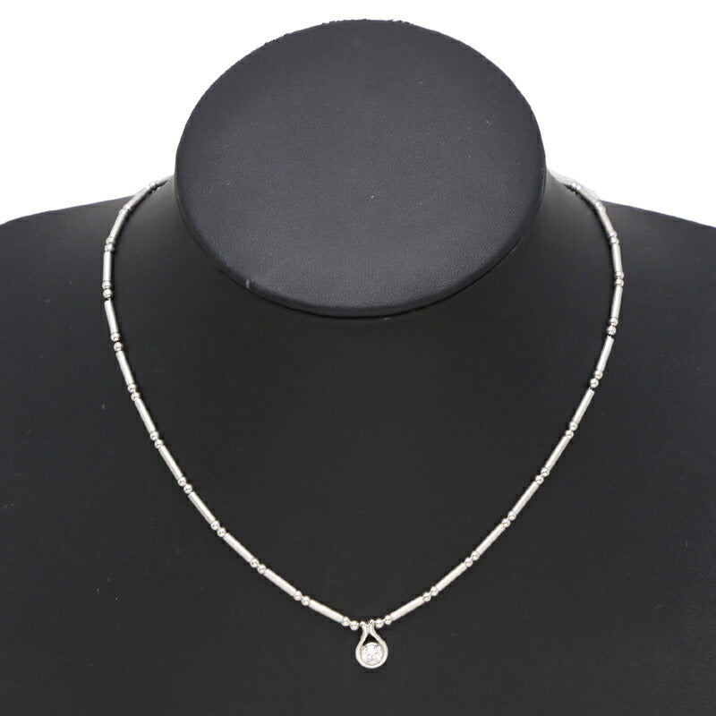 LuxUness  Non-Brand 0.35ct Diamond Necklace in Pt850 Platinum for Women Metal Necklace in Great Condition