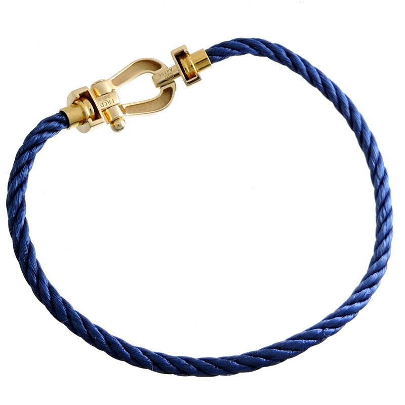 FRED 0B0069-6B1057 Force10 MM #15 Bracelet, Unisex in 750 Yellow Gold/Textile 0B0069-6B1057