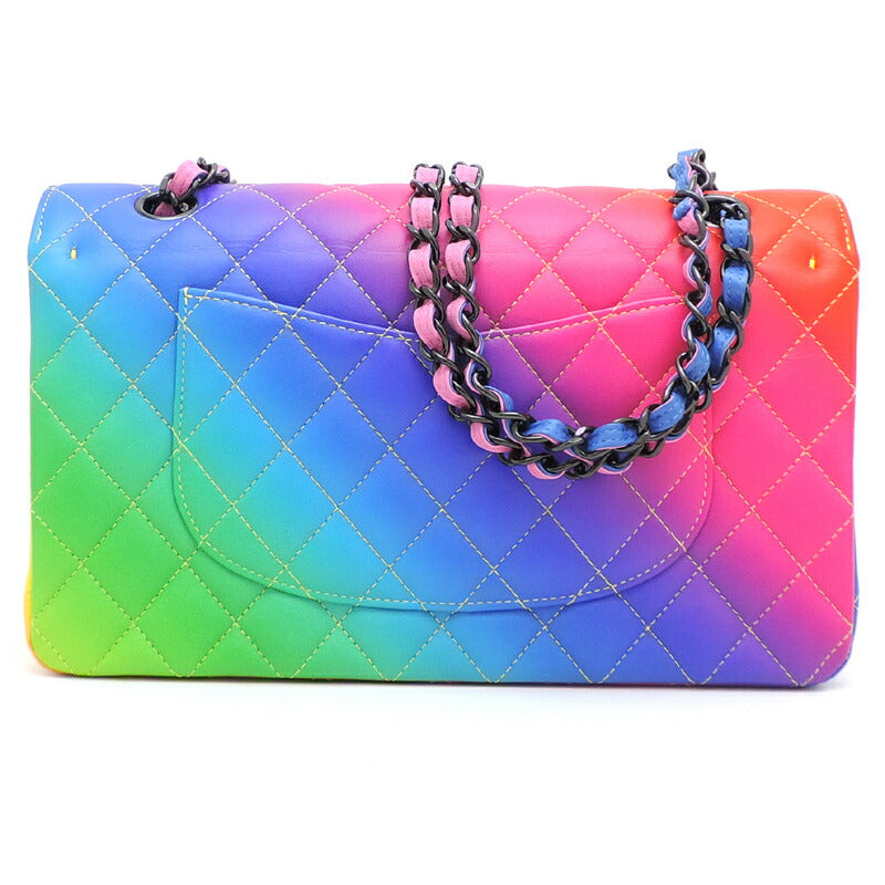 CC Quilted Medium Rainbow Double Flap Bag  A01112