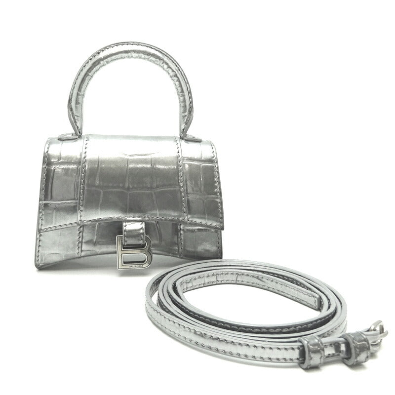 Embossed Leather Mini Hourglass Bag 637372