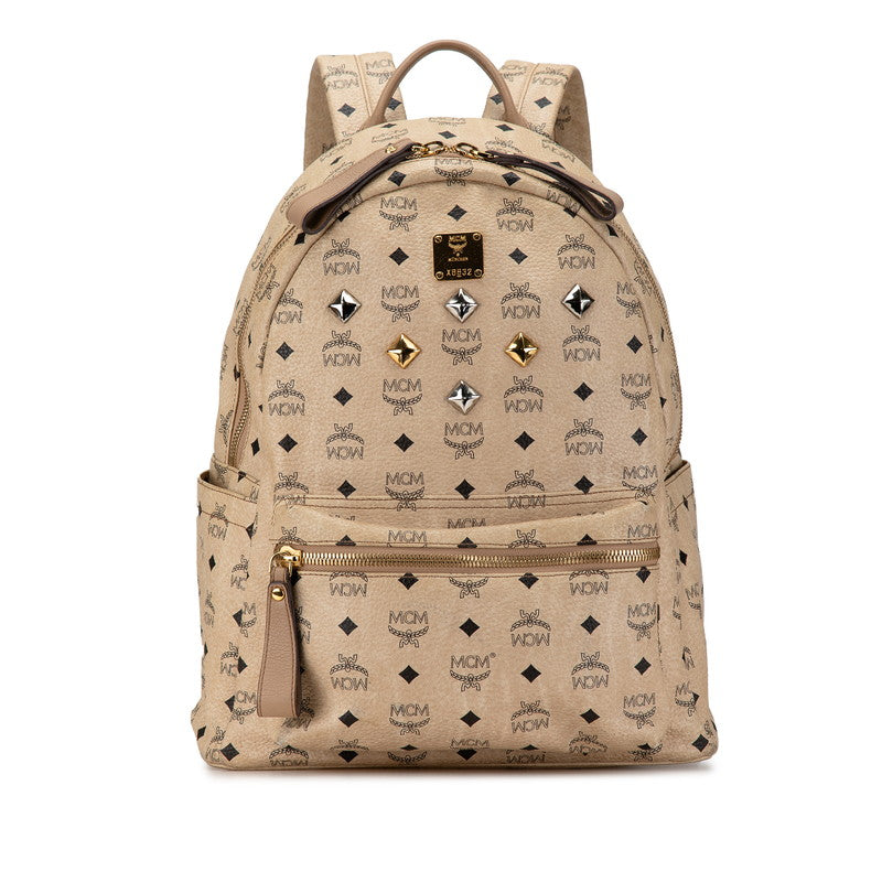 MCM Visetos Logo Studded Leather Backpack