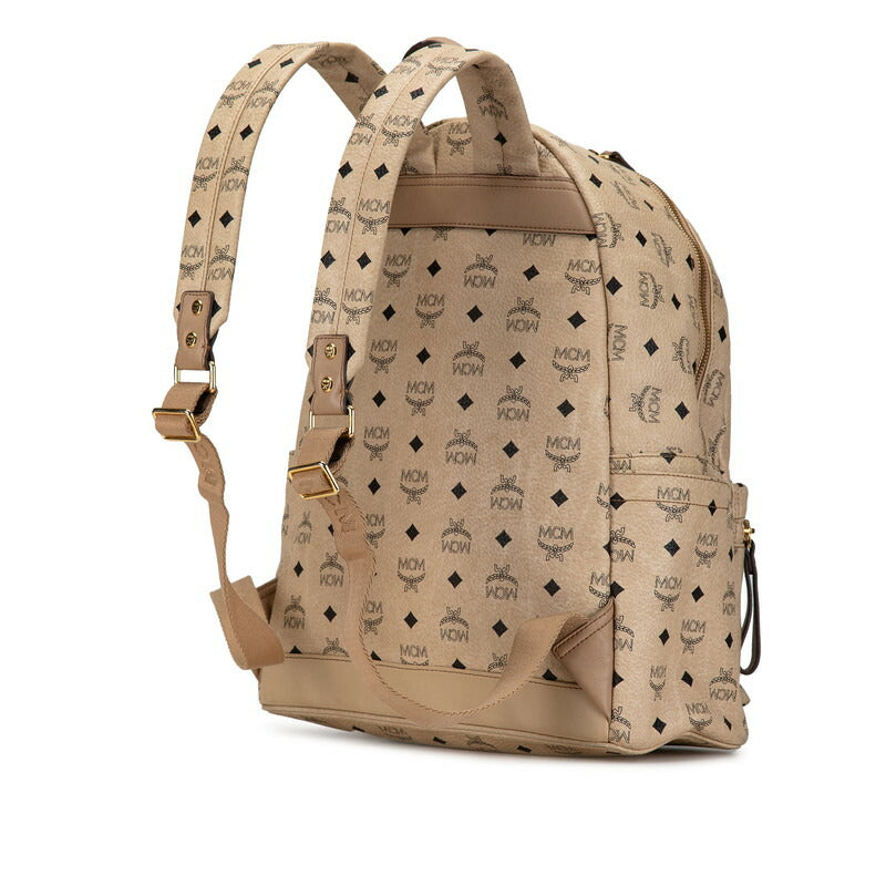 MCM Visetos Logo Studded Leather Backpack