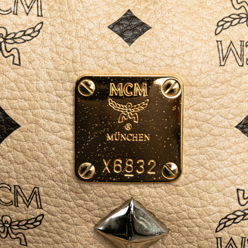 MCM Visetos Logo Studded Leather Backpack