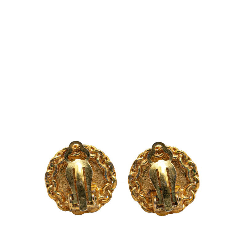 Chanel Vintage Coco Mark Earrings Gold