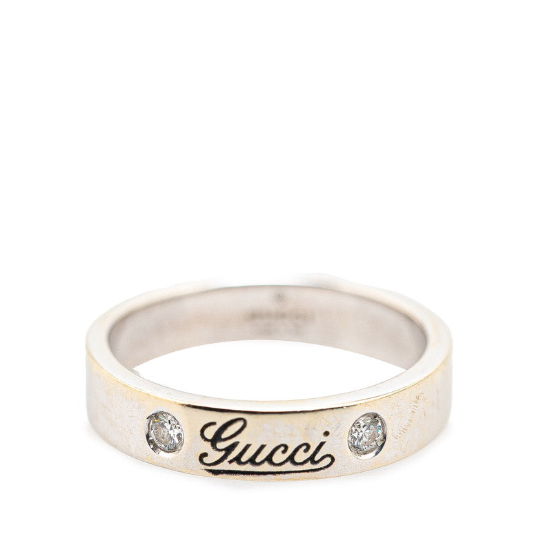 Gucci K18WG Icon Print Ring White Gold in Very Good Condition