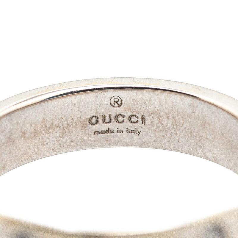 Gucci K18WG Diamond Icon Print Ring White Gold in Very Good Condition