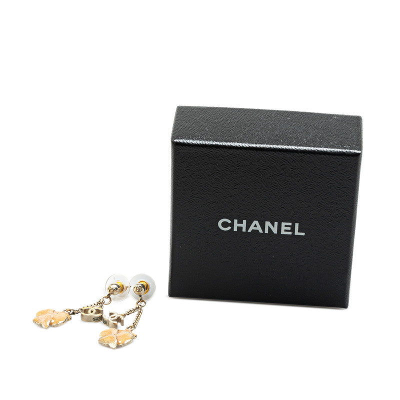 Chanel Camellia Flower Earrings Gold