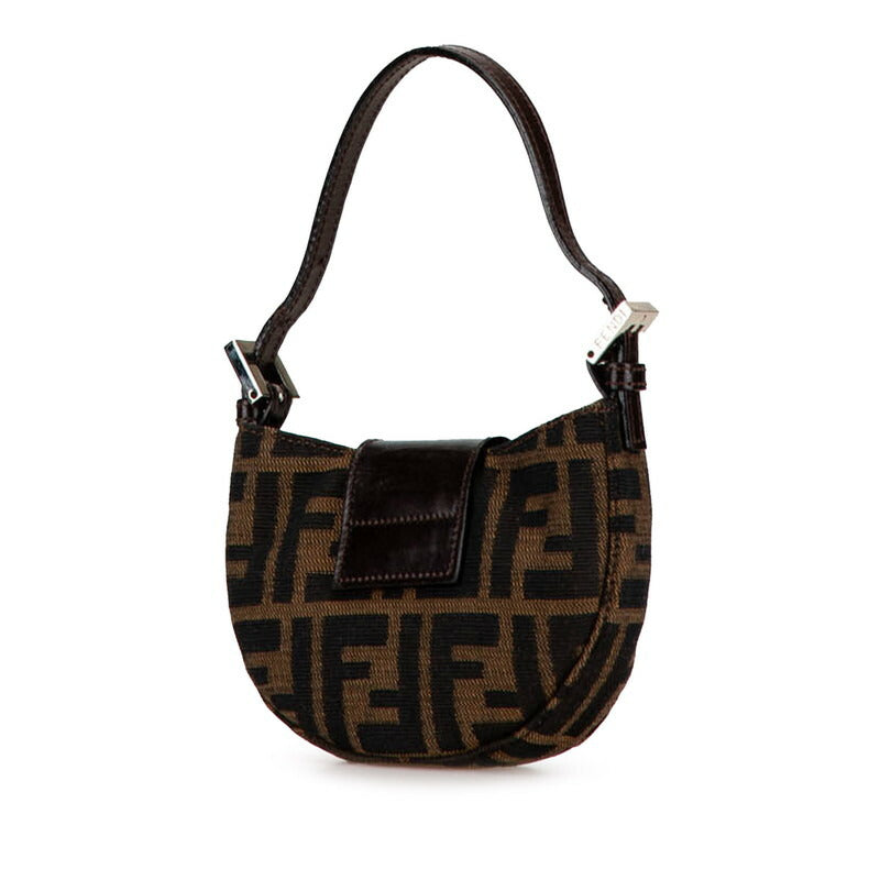 Fendi Mini Croissant Canvas Leather Handbag