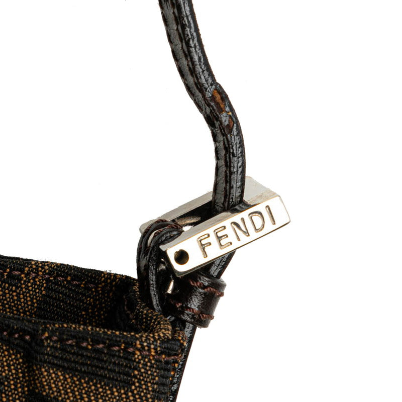 Fendi Mini Croissant Canvas Leather Handbag