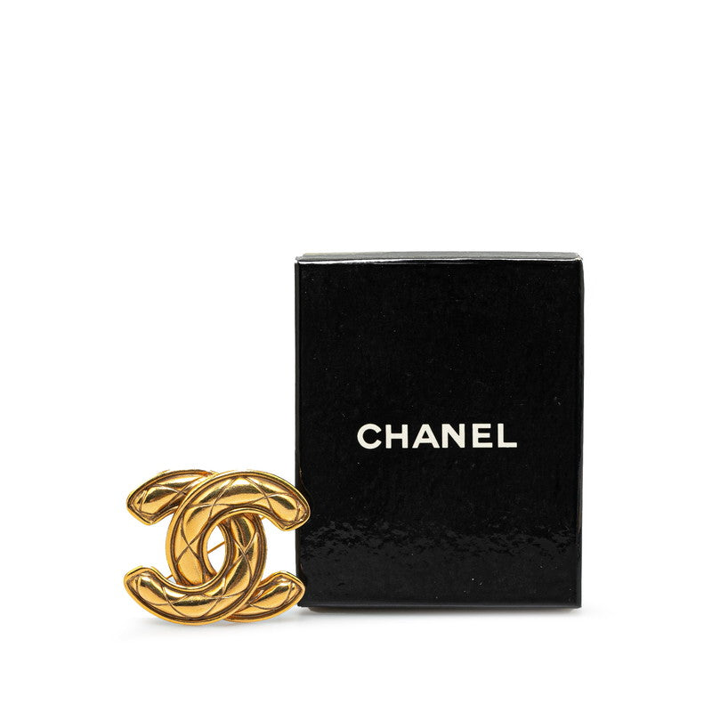 Chanel Coco Mark Matelasse Brooch Gold