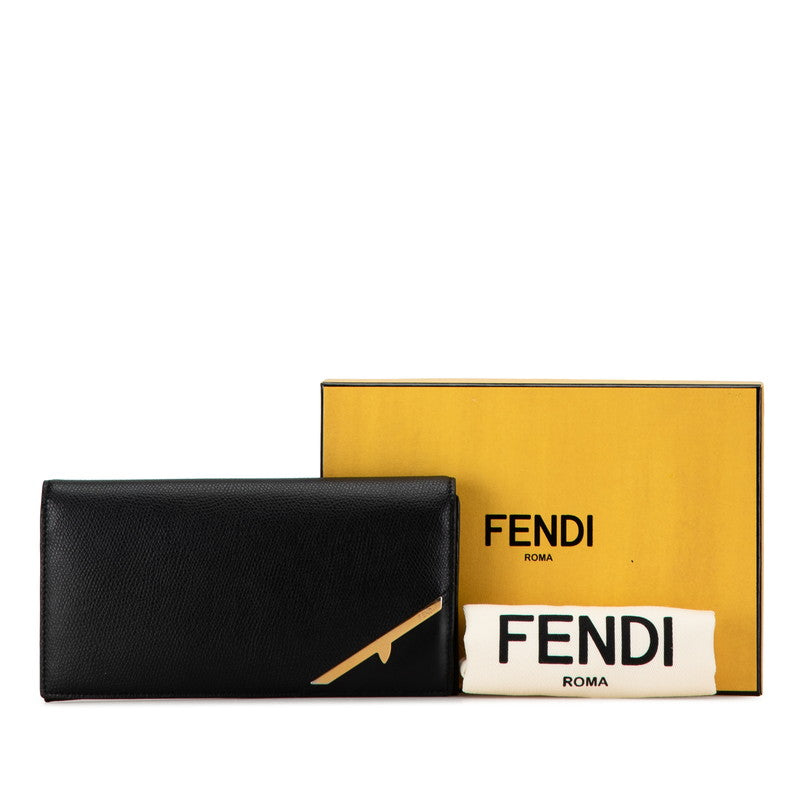 Fendi Leather Long Wallet 7M0264 Black in Very Good Condition