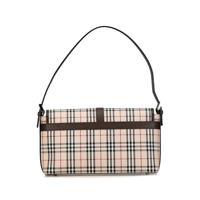 Burberry Nova Check Canvas Leather Shoulder Bag