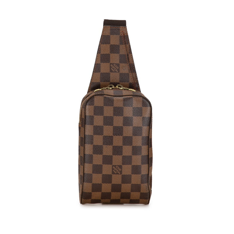 Louis Vuitton Damier Geronimos Shoulder Bag Waist Bag N51994 Brown PVC Leather in Very Good Condition