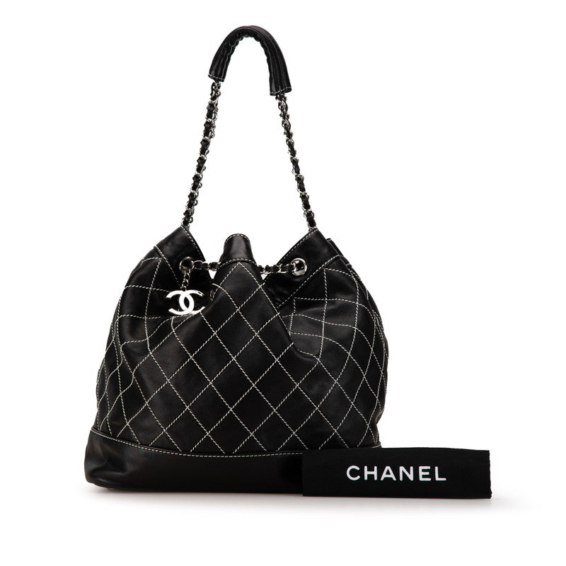 Chanel Wild Stitch Coco Mark Drawstring Bag