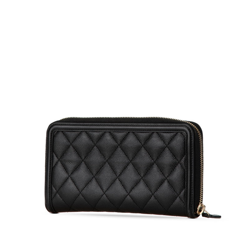 Chanel Caviar Skin Matelasse CC Filigree Wallet