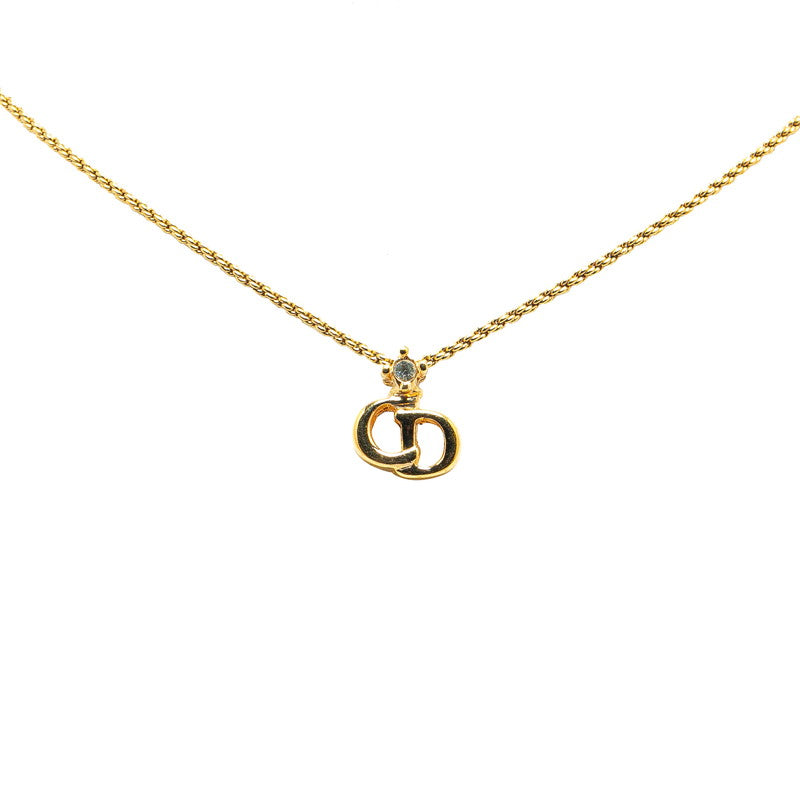 Dior CD Logo Pendant Necklace Gold Plated in Great Condition