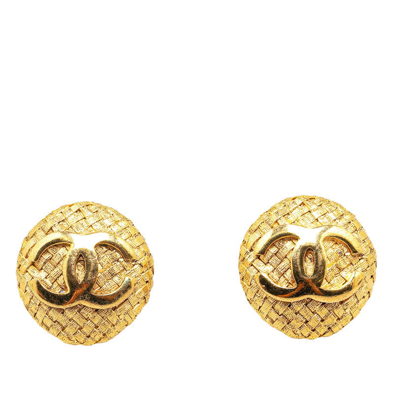 Chanel Vintage Coco Mark Gold Plated Earrings in Very Good Condition