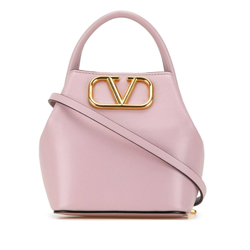 Valentino V Logo Mini Bucket Bag Pink