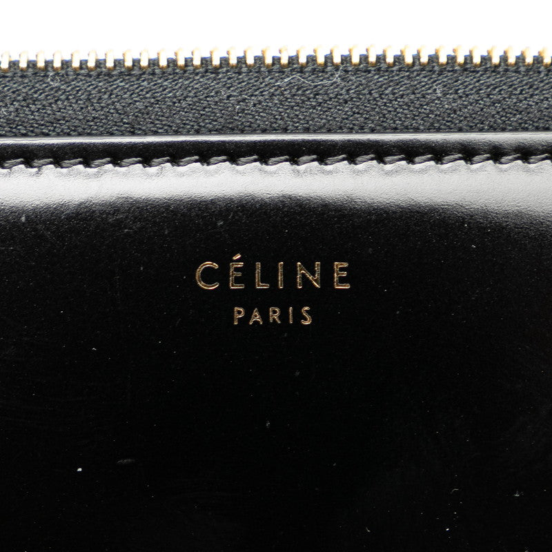 Celine Leather Logo Zip-Around Wallet