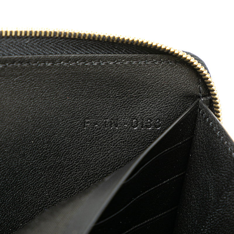 Celine Leather Logo Zip-Around Wallet