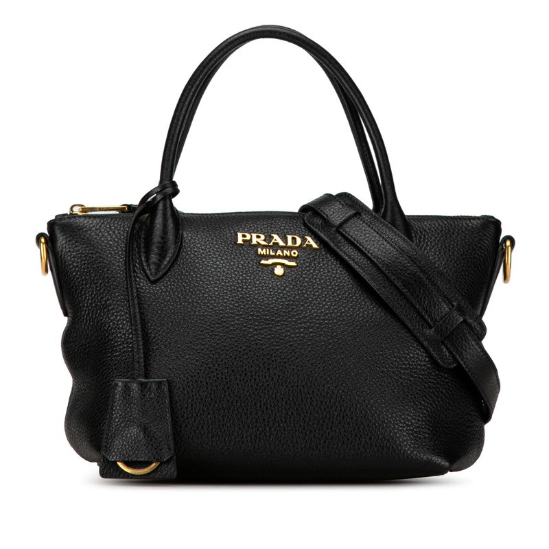 Prada Leather Handbag 1BA111 Black in Great Condition