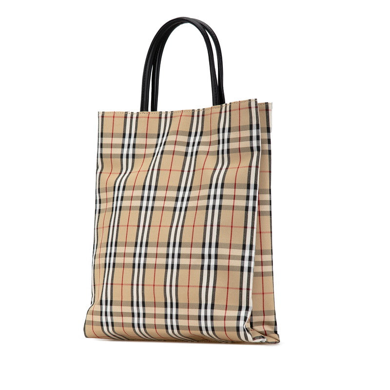 Burberry Nova Check Canvas Leather Tote Bag