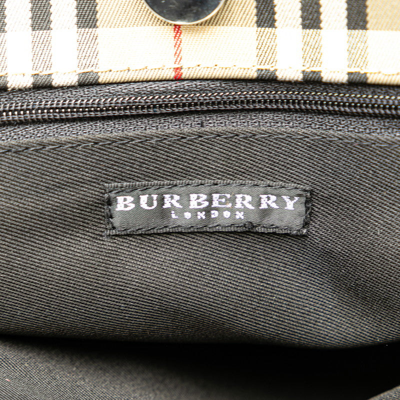 Burberry Nova Check Canvas Leather Tote Bag