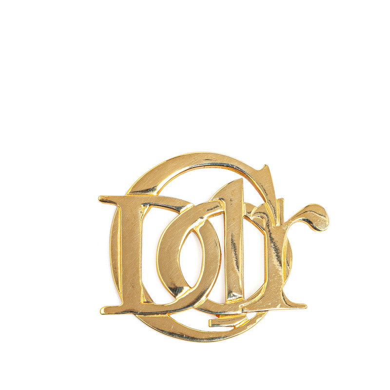 Christian Dior Logo Brooch Gold Plated in Very Good Condition