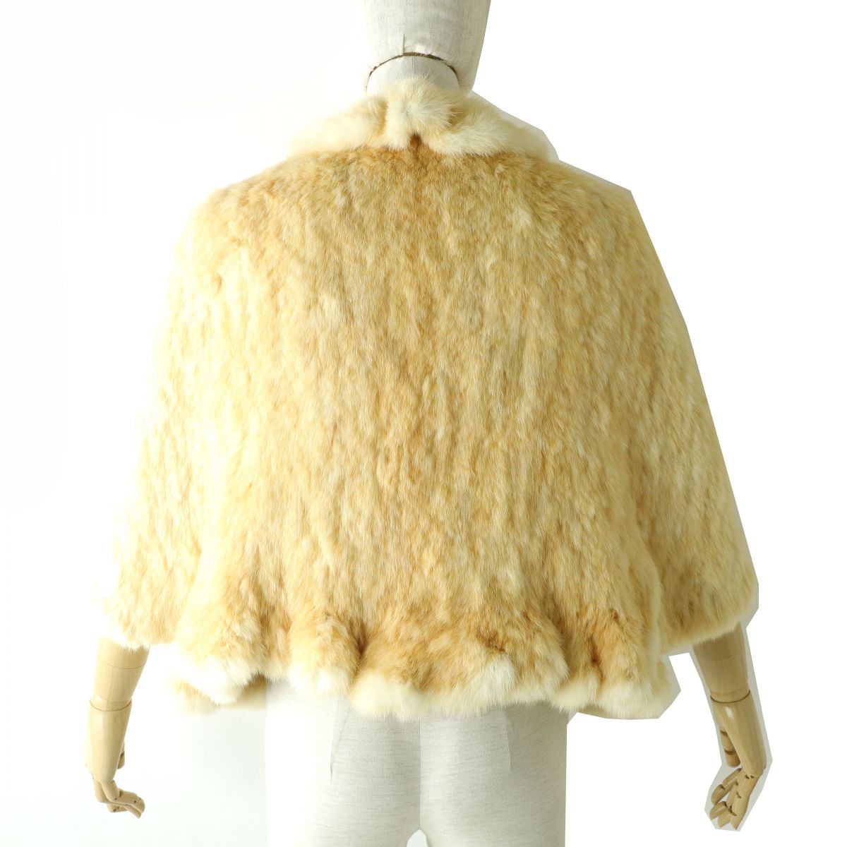 Mila Schon Women's Sable Fur Poncho Beige