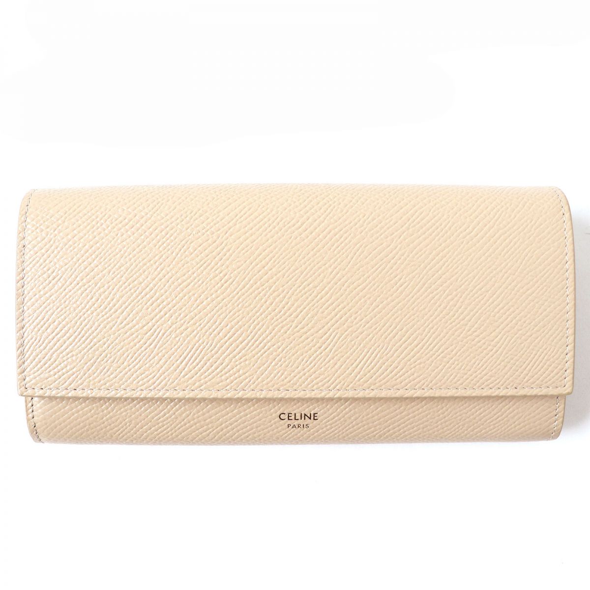 Celine Leather Long Wallet Beige