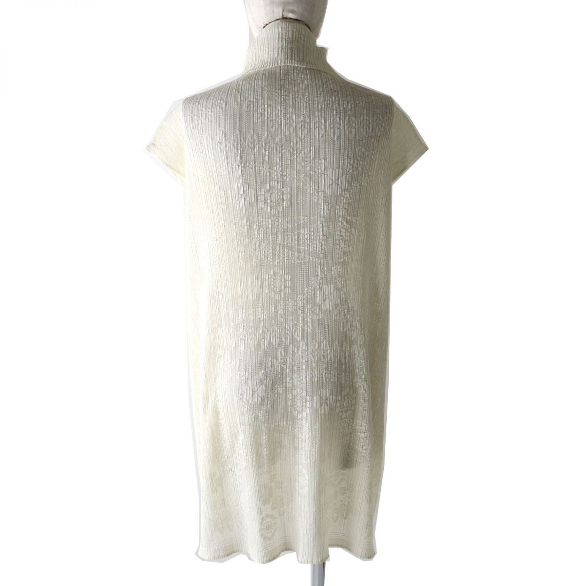 Issey Miyake Lace High Neck Sleeveless Dress