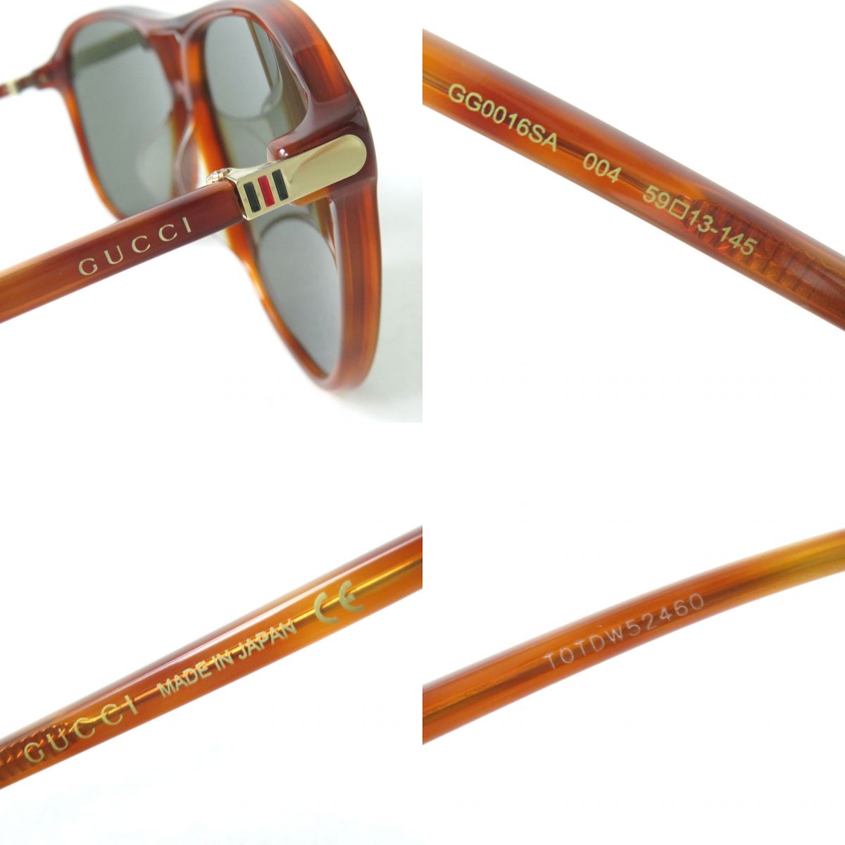 Gucci GG0016SA Sherry Line Sunglasses Brown Gold