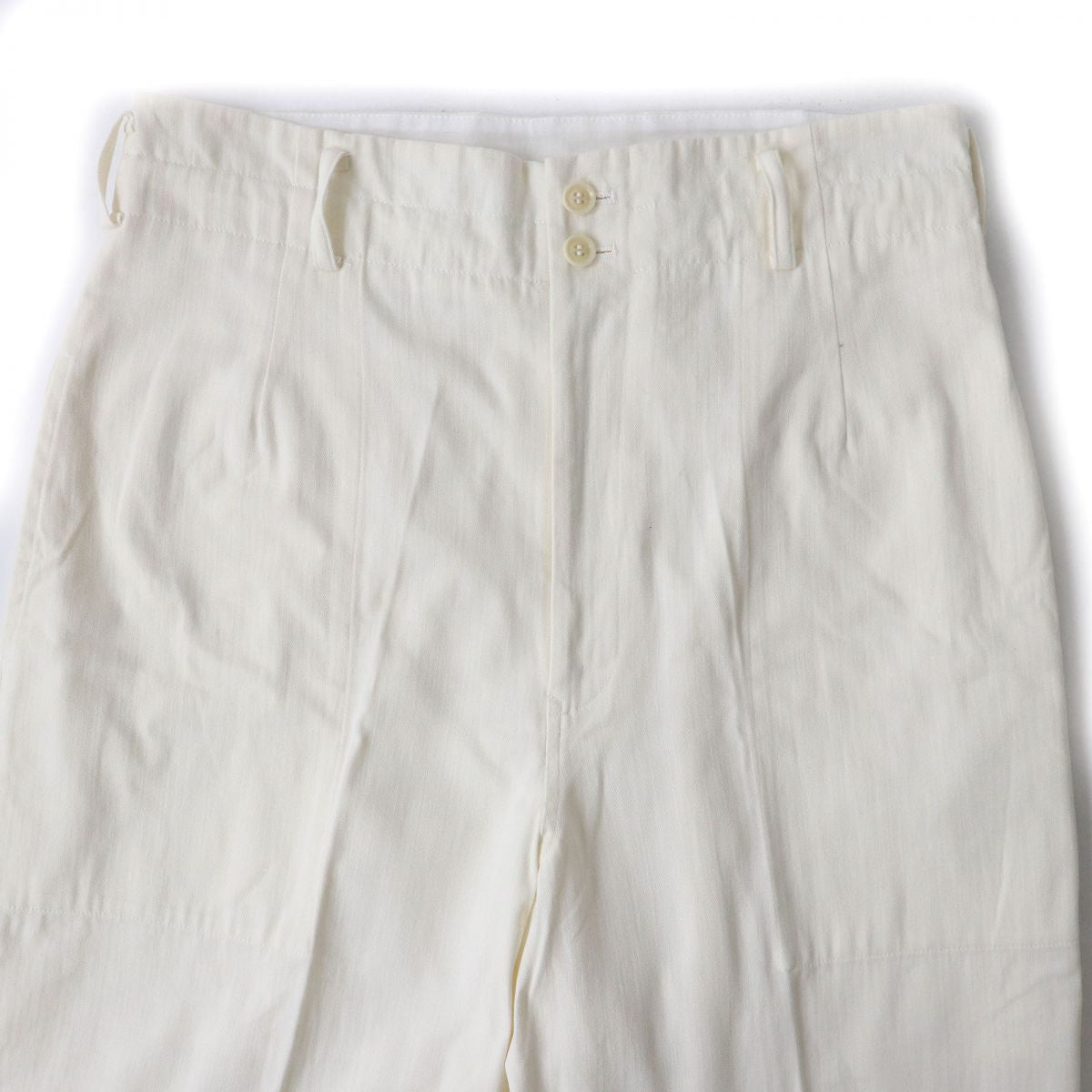 Yohji Yamamoto Cotton Wide Pants White