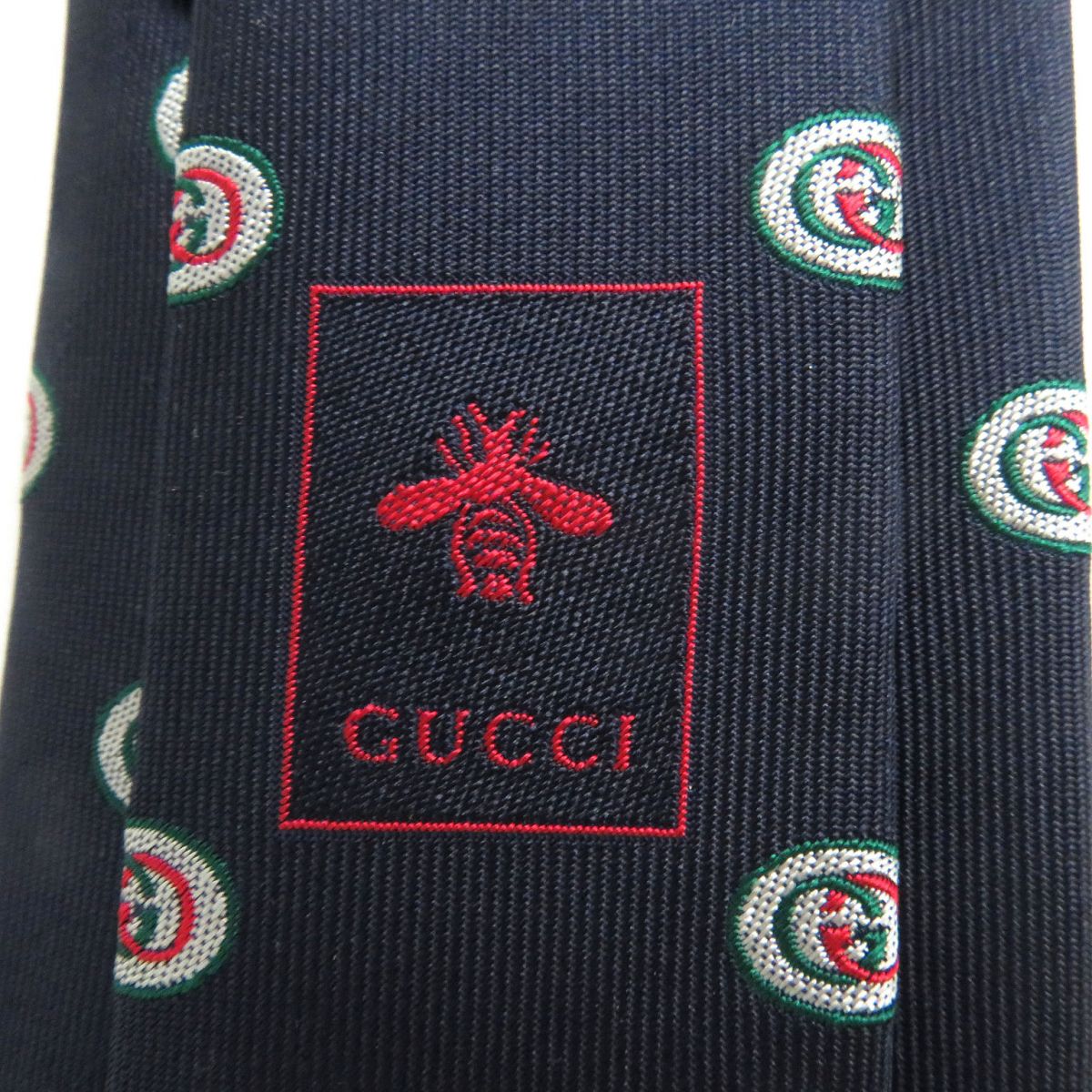 Gucci Silk GGPattern Jacquard Tie Navy