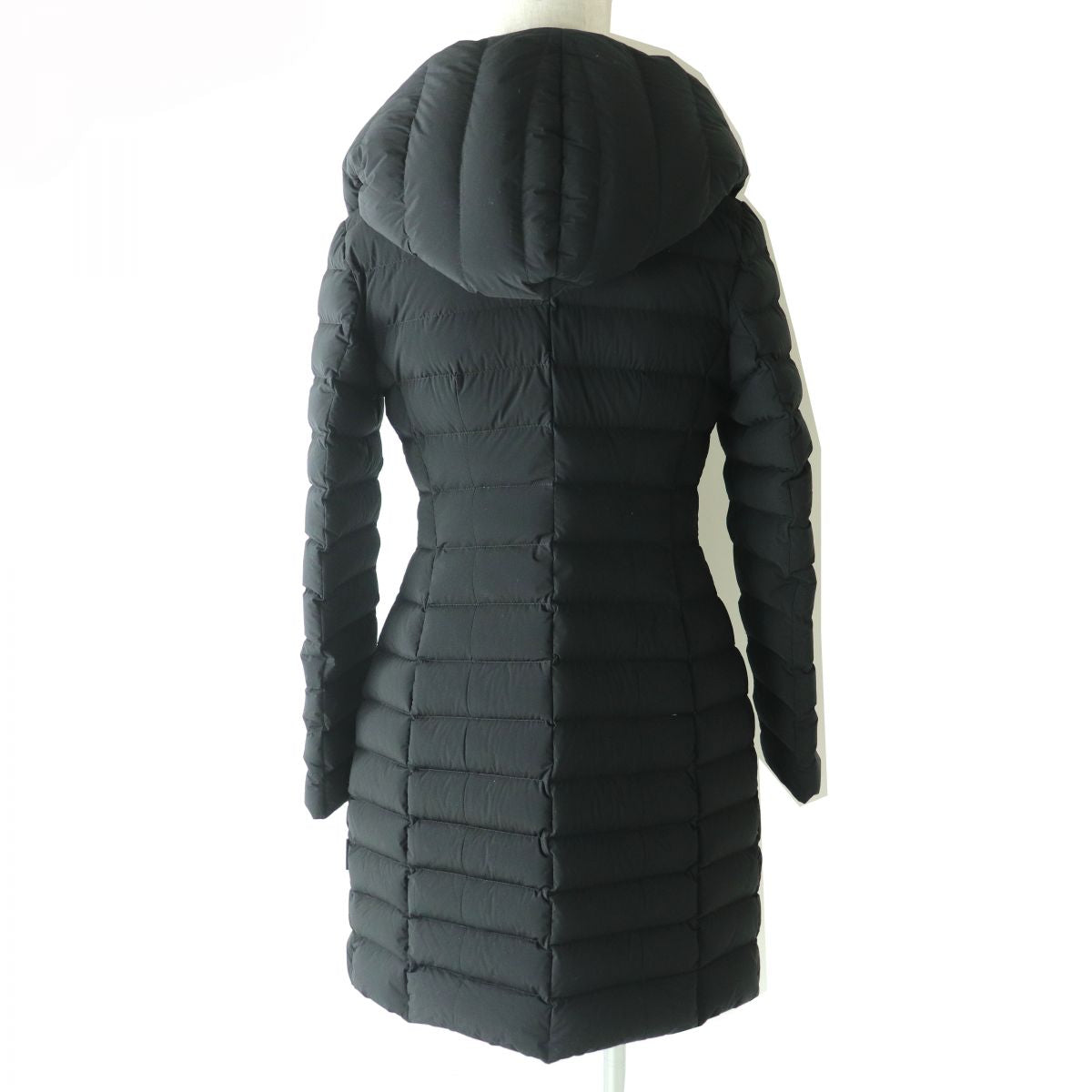 Moncler BARGE Asymmetrical Zip Hooded Long Down Coat