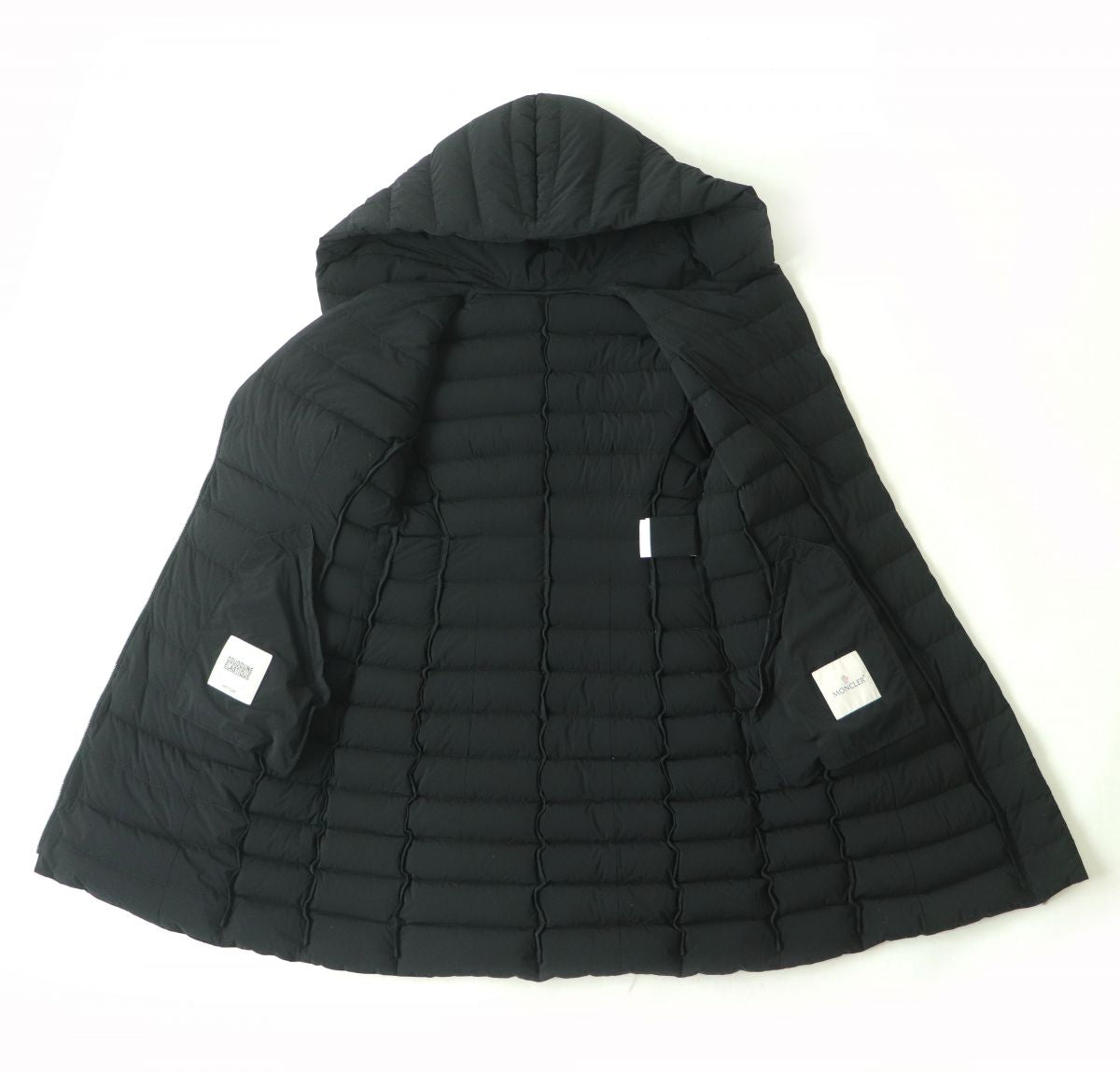 Moncler BARGE Asymmetrical Zip Hooded Long Down Coat