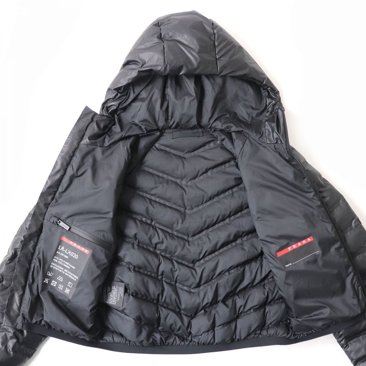 Prada Hooded Nylon Puffer Jacket Black Women's XS