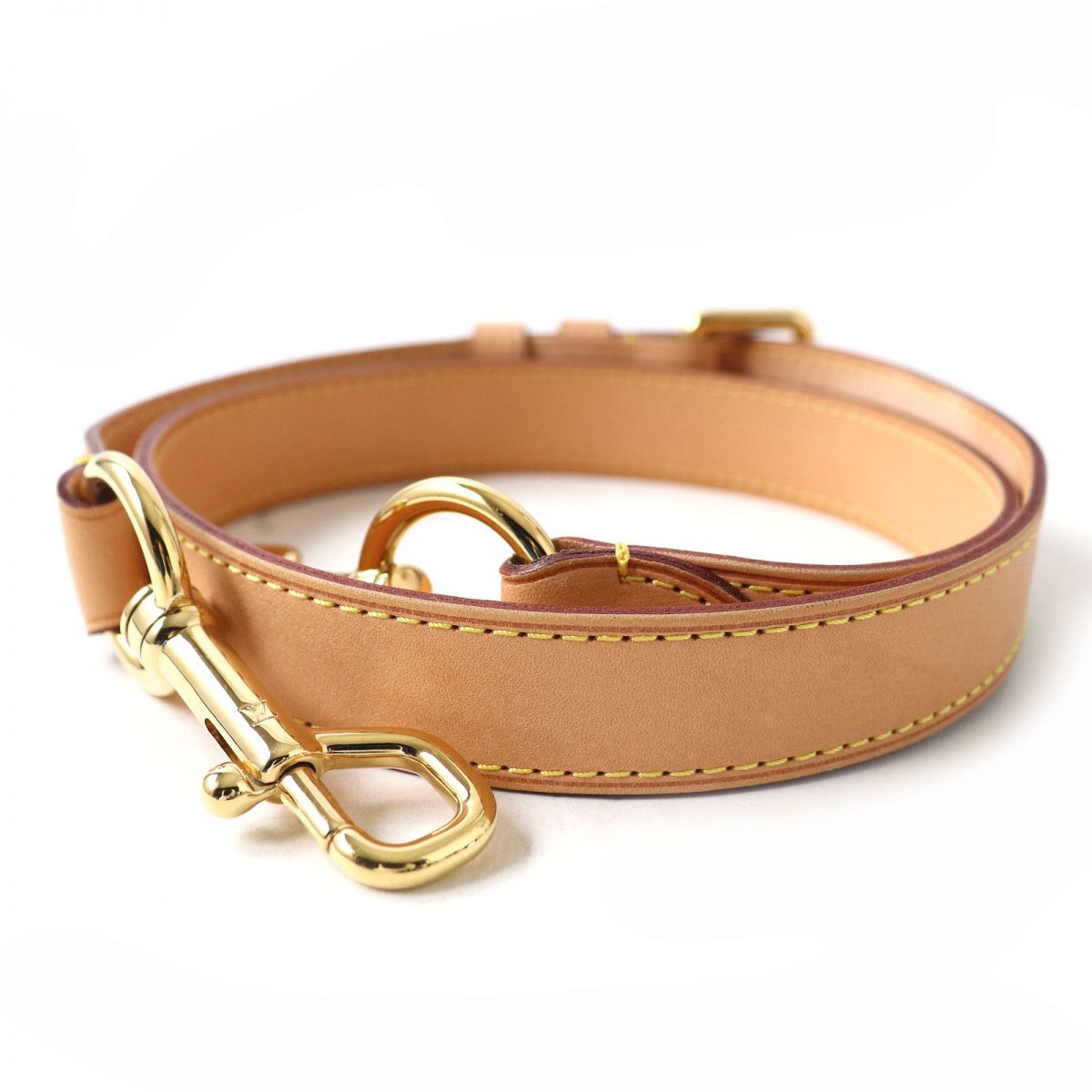 Louis Vuitton Leather Shoulder Strap Beige Gold