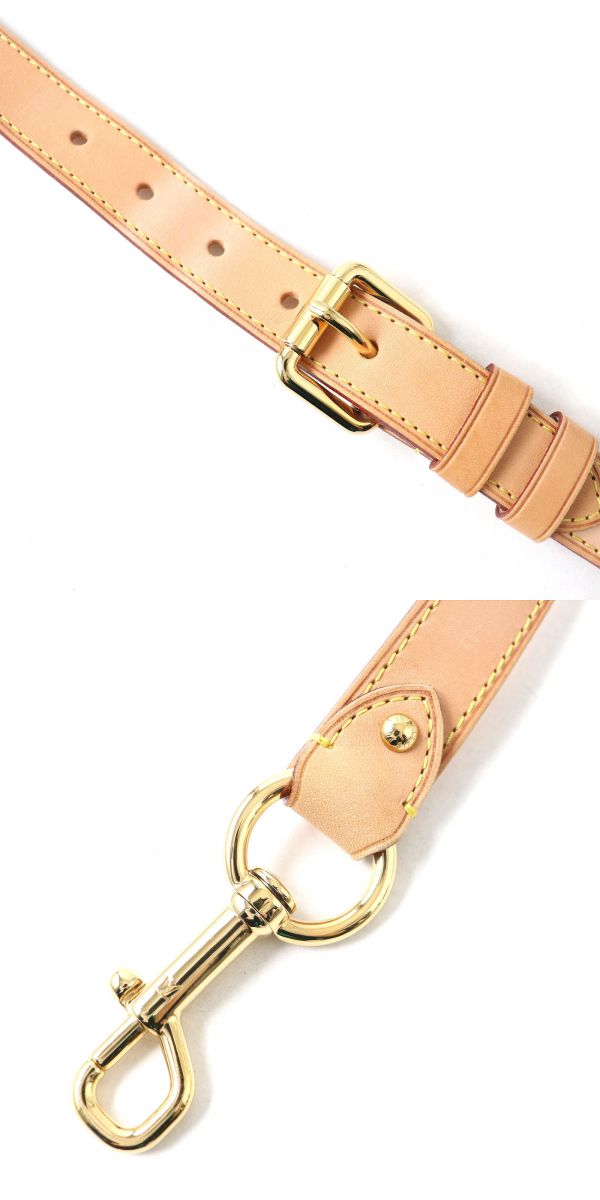 Louis Vuitton Leather Shoulder Strap Beige Gold