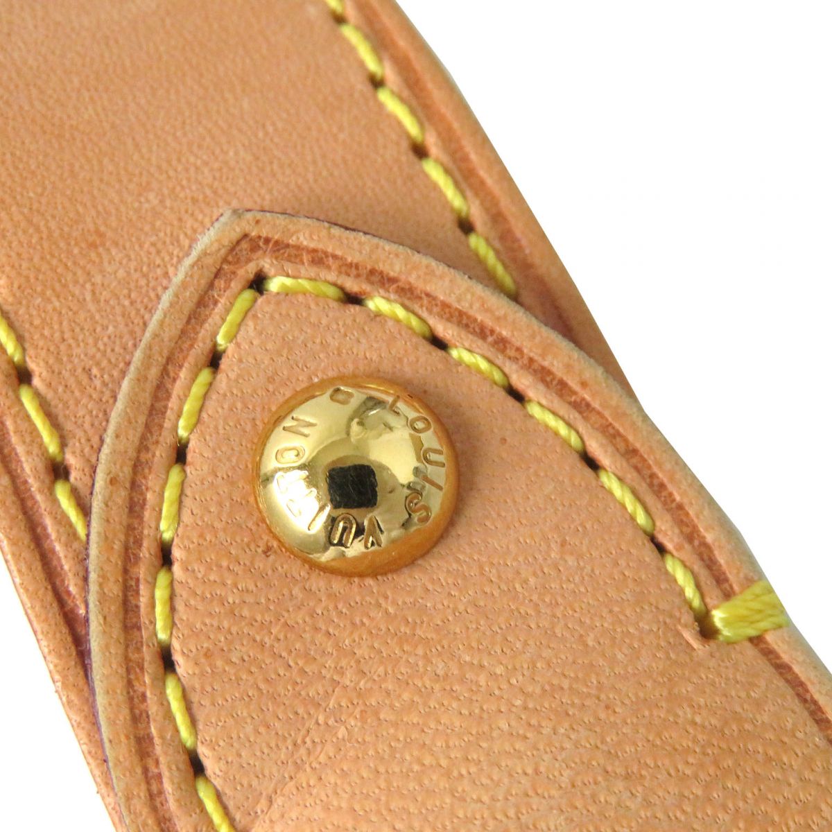 Louis Vuitton Leather Shoulder Strap Beige Gold