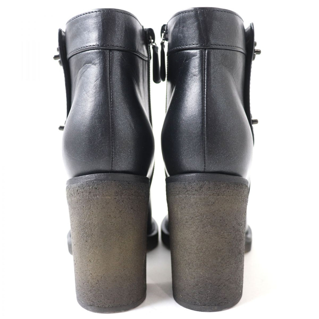 Chanel Leather Short Boots Black 37C